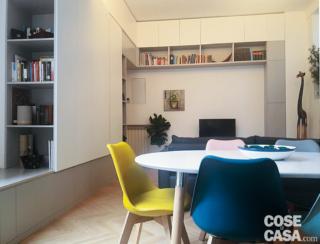 zona giorno, tavolo da pranzo, sedie colorate, parete attrezzata angolare su disegno, sistema a ponte, zona tv zona giorno, tavolo da pranzo, sedie colorate, parete attrezzata angolare su disegno, sistema a ponte, zona tv