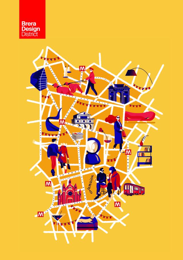 La nuova mappa degli eventi del Brera Design District per la Milano Design Week 2019. Illustrazioni by Giovanna Giuliano. La nuova mappa degli eventi del Brera Design District per la Milano Design Week 2019. Illustrazioni by Giovanna Giuliano.
