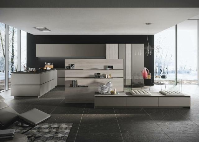 cucina con il living coordinato Look di Snaidero cucina con il living coordinato Look di Snaidero