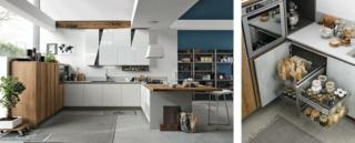cesti ad angolo ad estrazione totale in cucina angolare Infinity Diagonal di Stosa cesti ad angolo ad estrazione totale in cucina angolare Infinity Diagonal di Stosa