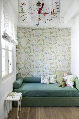 cameretta letto verde tappezzeria gabbia uccellini cameretta letto verde tappezzeria gabbia uccellini
