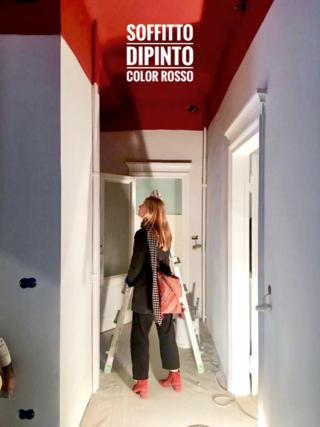 controsoffitto dipinto di rosso controsoffitto dipinto di rosso