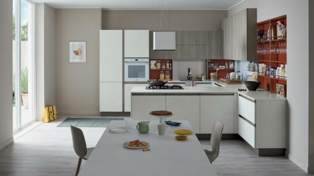 Cucina Start-Time Presa di Veneta Cucine con basi e colonne Graffiato Gesso e pensili Timber Grigio Cucina Start-Time Presa di Veneta Cucine con basi e colonne Graffiato Gesso e pensili Timber Grigio