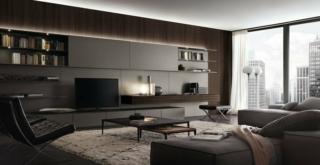 soggiorno con mobile parete Rimadesio_Abacus-living