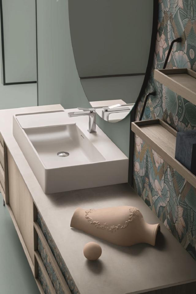lavabo da appoggio Martin 1 di Cerasa è realizzato in Deimos Stone bianco disponibile anche nelle finiture grigio medio ed ecru lavabo da appoggio Martin 1 di Cerasa è realizzato in Deimos Stone bianco disponibile anche nelle finiture grigio medio ed ecru