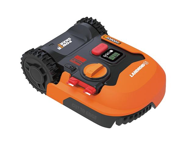Il robot rasaerba Landroid WR141E (ref. 82051891) è idoneo per prati fino a 500 mq. Ha larghezza di taglio 18 cm, altezza 20-60 mm e pendenza superabile fino al 20%. Facile da installare, ha un sistema brevettato di taglio laterale per finiture perfette. Costa 799 euro. Il robot rasaerba Landroid WR141E (ref. 82051891) è idoneo per prati fino a 500 mq. Ha larghezza di taglio 18 cm, altezza 20-60 mm e pendenza superabile fino al 20%. Facile da installare, ha un sistema brevettato di taglio laterale per finiture perfette. Costa 799 euro.