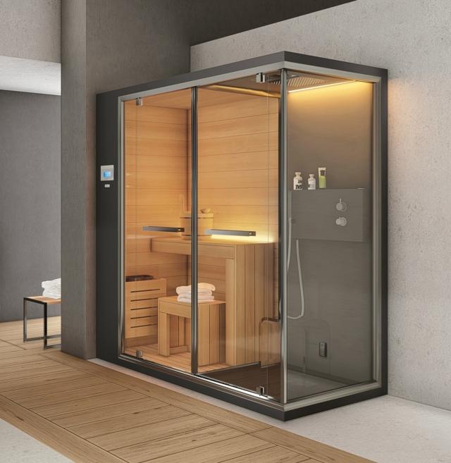 Ethos C di Hafro Geromin è uno spazio doccia dotato di bagno turco SAUNA VITA® Ethos C di Hafro Geromin è uno spazio doccia dotato di bagno turco SAUNA VITA®