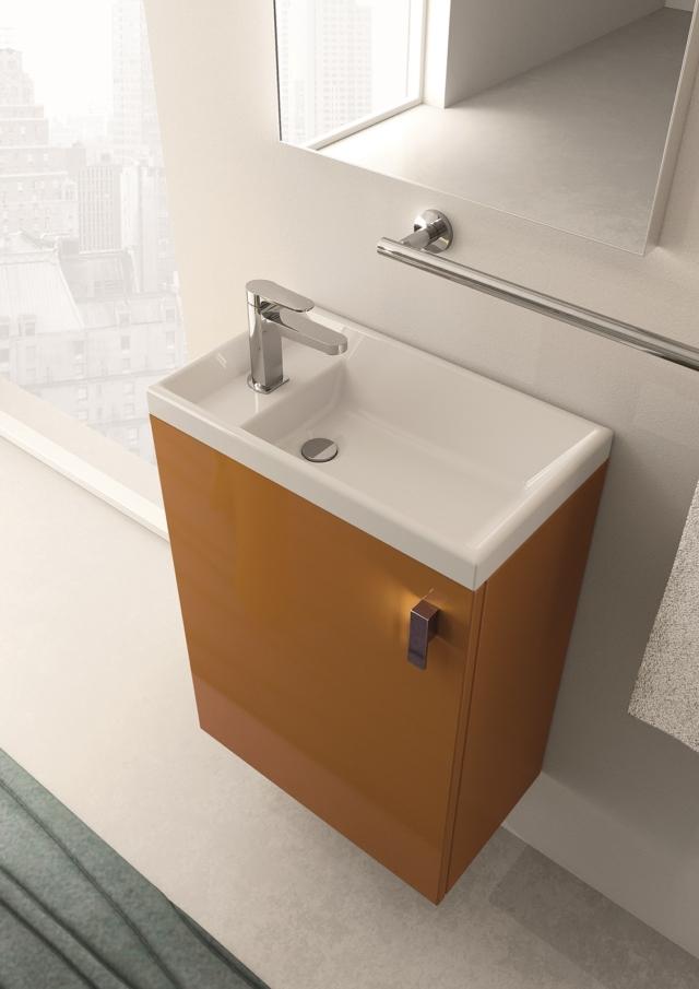 mobile lavabo della collezione Lilliput di Inda è integrato un lavabo lavamani in mineralmarmo per bagno piccolo mobile lavabo della collezione Lilliput di Inda è integrato un lavabo lavamani in mineralmarmo per bagno piccolo
