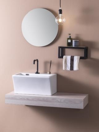 lavandino da appoggio Block di Xilon che misura L 50 x P 35 x H 26 cm in ceramica bianca per bagno piccolo lavandino da appoggio Block di Xilon che misura L 50 x P 35 x H 26 cm in ceramica bianca per bagno piccolo