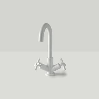 rubinetto lavabo monoforo Cora 35 di Fir Italia, finitura black to white nel colore white chalck rubinetto lavabo monoforo Cora 35 di Fir Italia, finitura black to white nel colore white chalck