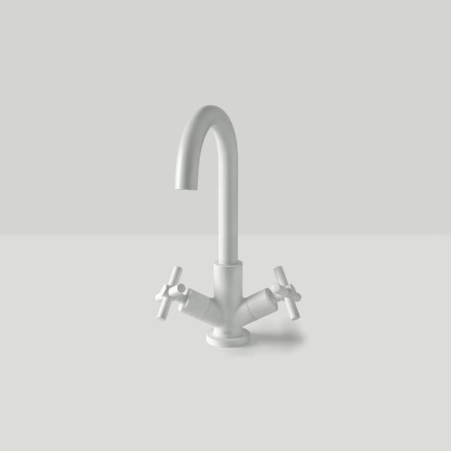rubinetto lavabo monoforo Cora 35 di Fir Italia, finitura black to white nel colore white chalck rubinetto lavabo monoforo Cora 35 di Fir Italia, finitura black to white nel colore white chalck