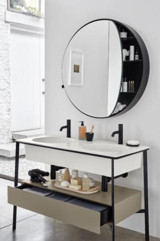lavabo doppio in ceramica nella finitura Talco della collezione I Catini di Ceramica Cielo lavabo doppio in ceramica nella finitura Talco della collezione I Catini di Ceramica Cielo