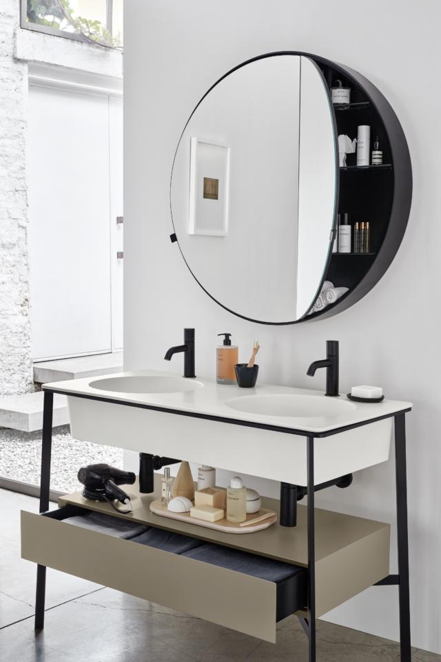 lavabo doppio in ceramica nella finitura Talco della collezione I Catini di Ceramica Cielo lavabo doppio in ceramica nella finitura Talco della collezione I Catini di Ceramica Cielo