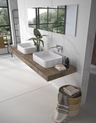 lavabo a incasso Marie by Silestone di Cosentino qui nella finitura Calacatta Gold lavabo a incasso Marie by Silestone di Cosentino qui nella finitura Calacatta Gold