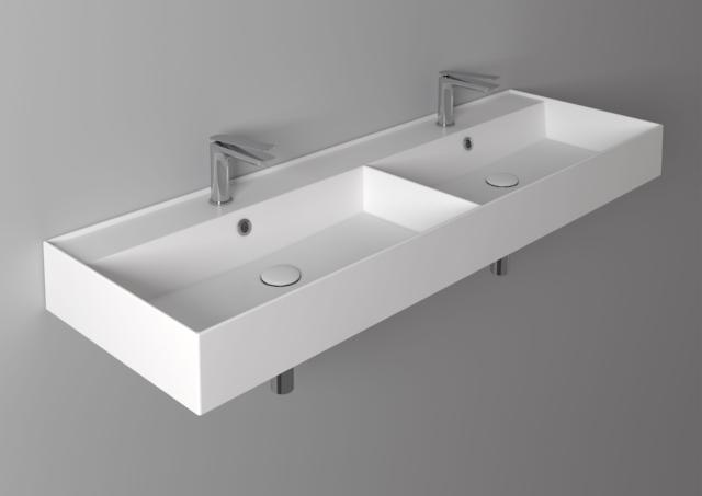 lavabo monoforo con doppia vasca sospeso Agile di Simas lavabo monoforo con doppia vasca sospeso Agile di Simas