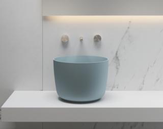 lavabo rotondo da appoggio senza troppo pieno Flat 9 Avio della linea Revolution di SDR Ceramiche lavabo rotondo da appoggio senza troppo pieno Flat 9 Avio della linea Revolution di SDR Ceramiche