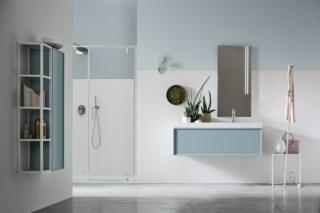 composizione Vanity di Arcom ha mobile lavabo con scocca e frontale laccato Nuvola opaco e lavabo consolle in mineralguss composizione Vanity di Arcom ha mobile lavabo con scocca e frontale laccato Nuvola opaco e lavabo consolle in mineralguss