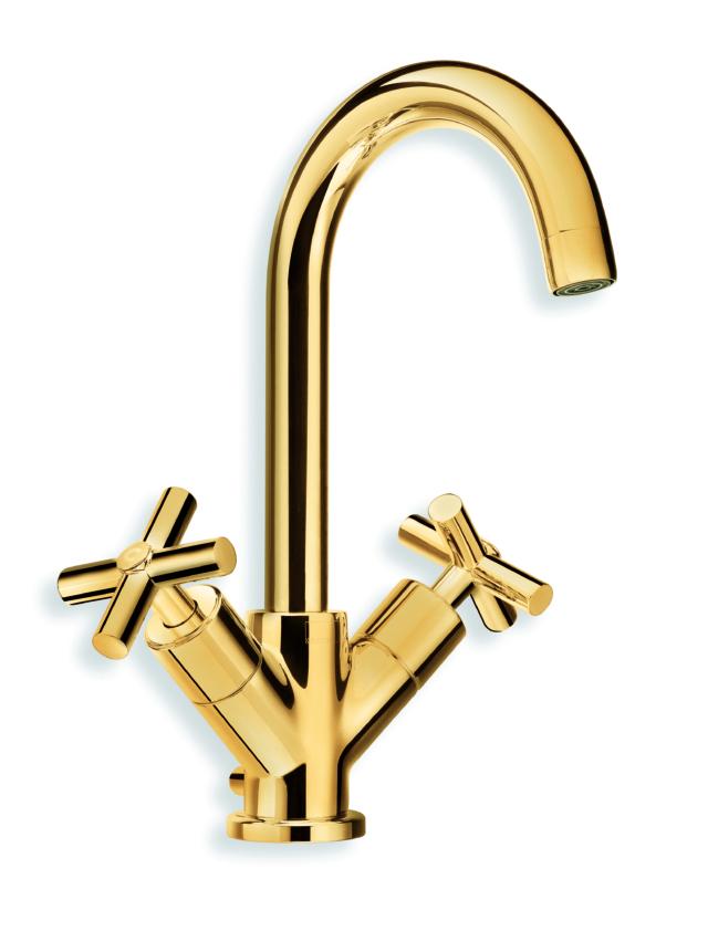 Serie EXCLUSIVE di CRISTINA Rubinetterie, il miscelatore oro bicomando per lavabo Serie EXCLUSIVE di CRISTINA Rubinetterie, il miscelatore oro bicomando per lavabo