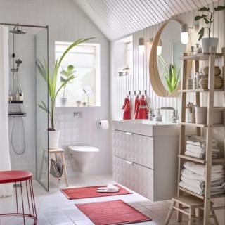 mobile lavabo bianco Godmorgon/Bråviken di Ikea con due cassetti in legno massiccio mobile lavabo bianco Godmorgon/Bråviken di Ikea con due cassetti in legno massiccio