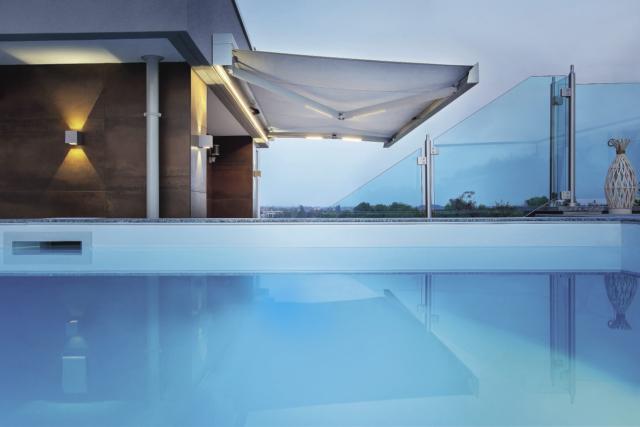 tenda da sole BT Group R95 stone giardino con piscina tenda da sole BT Group R95 stone giardino con piscina