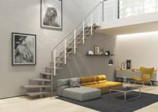 In legno autoportante, Gamma di Rintal è una scala modulare dalla linea pulita e dalla composizione flessibile. I gradini sono in faggio massello con spessore 4 cm, in diverse finiture, i distanziali in policarbonato trasparente. Prezzo da 325 euro al gradino + Iva. www.rintal.com 