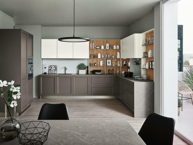 cucina Modello Milano in Laccato Opaco Grigio Navigli a telaio e Laccato Opaco Bianco Bicocca Liscio cucina Modello Milano in Laccato Opaco Grigio Navigli a telaio e Laccato Opaco Bianco Bicocca Liscio
