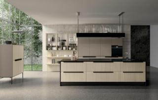 cucina con top dell'isola in marmo Nero reale di Okiteche Chantal di Febal Casa cucina con top dell'isola in marmo Nero reale di Okiteche Chantal di Febal Casa