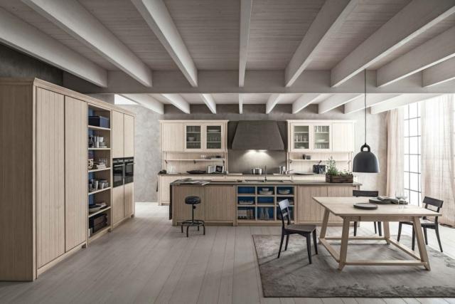 cucina con zona lavaggio nell'isola e top lavoro color grigio maestrale di scandola cucina con zona lavaggio nell'isola e top lavoro color grigio maestrale di scandola