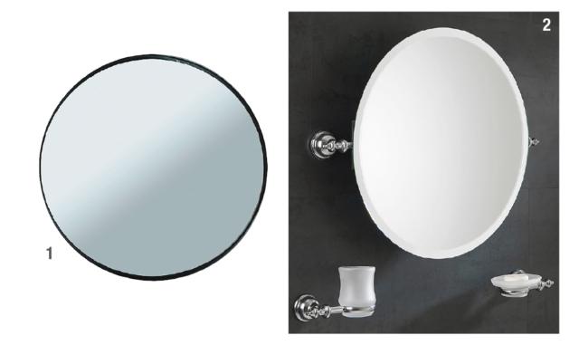 1. Lo specchio rotondo molato in vetro Mood di Leroy Merlin ha misure esterne L 40 x P 3 x H 40 cm e costa 19,99 euro 2. È ovale lo specchio Elite EL01 di Stilhaus molato
e dotato di sistema basculante con struttura in ottone. Costa 295 euro. 1. Lo specchio rotondo molato in vetro Mood di Leroy Merlin ha misure esterne L 40 x P 3 x H 40 cm e costa 19,99 euro 2. È ovale lo specchio Elite EL01 di Stilhaus molato
e dotato di sistema basculante con struttura in ottone. Costa 295 euro.
