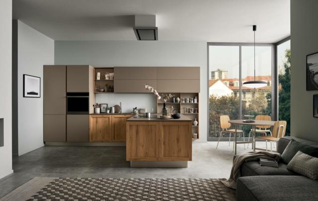 cucina con penisola operativa, dotata di fuochi per cucinare, Milano di Veneta Cucine cucina con penisola operativa, dotata di fuochi per cucinare, Milano di Veneta Cucine