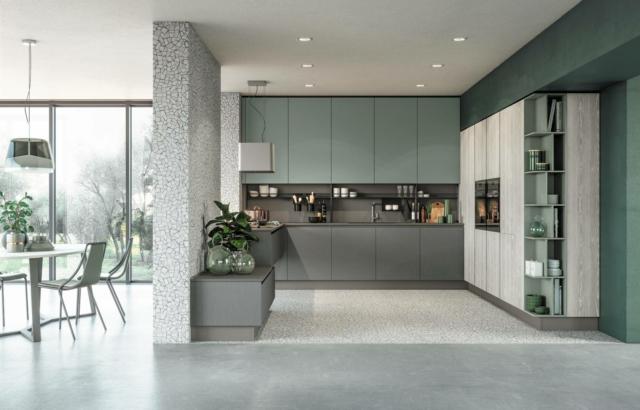 cucina con le basi in melaminico e pensili colorati Immagina Plus di Lube cucina con le basi in melaminico e pensili colorati Immagina Plus di Lube