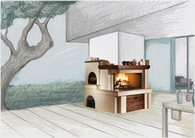 focolare a legna MA 282 D/S di Piazzetta con piano cottura di circa 60x80 cm focolare a legna MA 282 D/S di Piazzetta con piano cottura di circa 60x80 cm