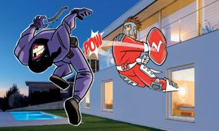 Blindo è il supereroe che rappresenta il cuore tecnologico delle finestre Casa Sicura AGB, in grado di mettere KO i tentativi di furto