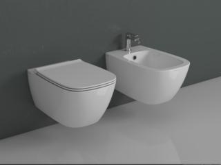 È senza brida il water sospeso della serie Genesis di Ceramica Globo che, come anche il bidet sospeso, ha un design minimalista È senza brida il water sospeso della serie Genesis di Ceramica Globo che, come anche il bidet sospeso, ha un design minimalista