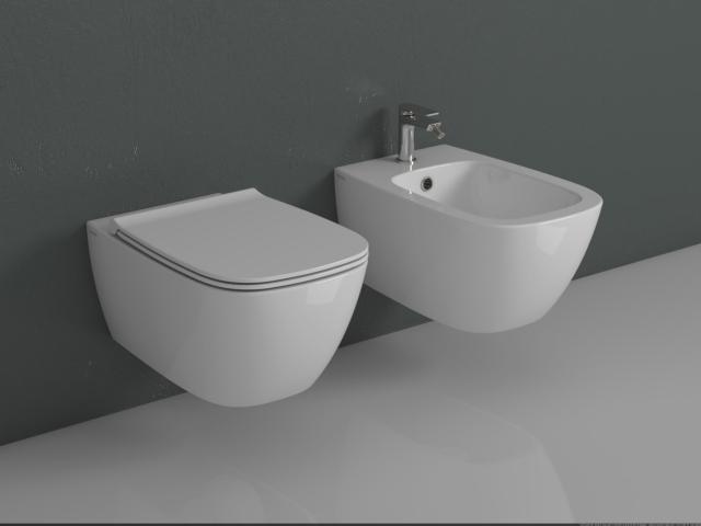 È senza brida il water sospeso della serie Genesis di Ceramica Globo che, come anche il bidet sospeso, ha un design minimalista È senza brida il water sospeso della serie Genesis di Ceramica Globo che, come anche il bidet sospeso, ha un design minimalista