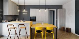 Nuovo miniappartamento eco: 55 mq in giallo e blu