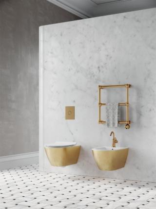 finitura oro e platino dei sanitari sospesi Gold e Platinum di GSI Ceramica con smalto Extraglaze® bianco o nero finitura oro e platino dei sanitari sospesi Gold e Platinum di GSI Ceramica con smalto Extraglaze® bianco o nero