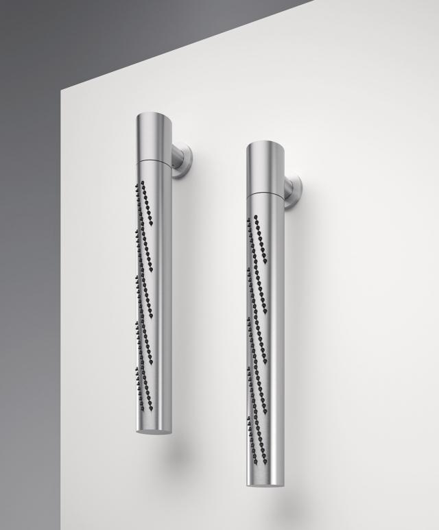 soffione tubolare verticale a parete Z 316 di Zazzeri girevole in acciaio inox soffione tubolare verticale a parete Z 316 di Zazzeri girevole in acciaio inox