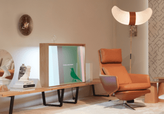 prototipo di schermo OLED TV trasparente di Panasonic prototipo di schermo OLED TV trasparente di Panasonic
