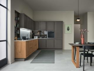cucina angolare Milano di Veneta Cucine con pensili e colonne laccati opaco color grigio navigli cucina angolare Milano di Veneta Cucine con pensili e colonne laccati opaco color grigio navigli