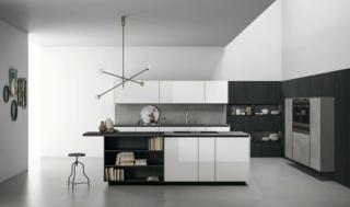 cucina angolare con finitura moduli in vetro lucido laccato bianco Aspen di Doimo Cucine cucina angolare con finitura moduli in vetro lucido laccato bianco Aspen di Doimo Cucine