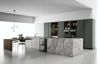 cucina grigia con doppia isola monoblocco Aspen di Doimo Cucine cucina grigia con doppia isola monoblocco Aspen di Doimo Cucine