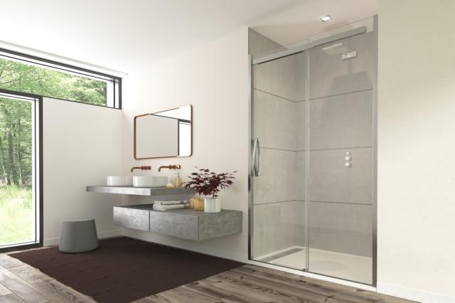 È realizzato in vetro temperato 8 mm il box doccia della collezione Premium Oro di Flair Showers È realizzato in vetro temperato 8 mm il box doccia della collezione Premium Oro di Flair Showers