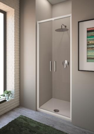 cabina doccia Strada S80 di Ideal Standard ha ante a battente che ricordano le porte del saloon cabina doccia Strada S80 di Ideal Standard ha ante a battente che ricordano le porte del saloon