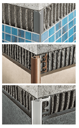 E le piastrelle?
Con i profili di Progress Profiles (www.progressprofiles.com) si risolvono i raccordi agli angoli tra le piastrelle.