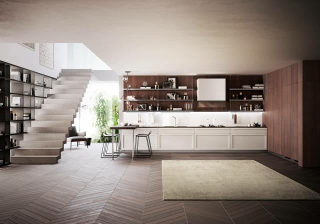 Carattere di Scavolini è la cucina modulare di grandi dimensioni che si apre completamente sul living Carattere di Scavolini è la cucina modulare di grandi dimensioni che si apre completamente sul living