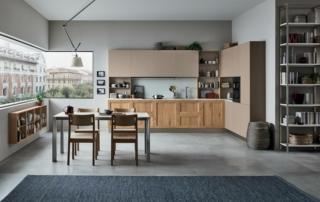 cucina angolare dalle basi con ante a telaio in Rovere Nodoso Chiaro Milano di Veneta Cucine cucina angolare dalle basi con ante a telaio in Rovere Nodoso Chiaro Milano di Veneta Cucine