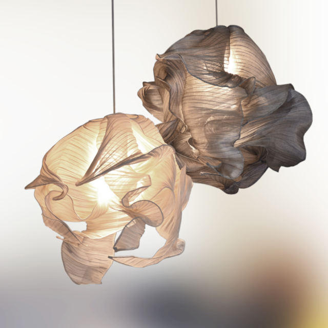 lampade realizzate con una fibra naturale ottenuta dalla pianta di Banana-Abaca Nebula Lamp Studio Mirei Monticelli lampade realizzate con una fibra naturale ottenuta dalla pianta di Banana-Abaca Nebula Lamp Studio Mirei Monticelli