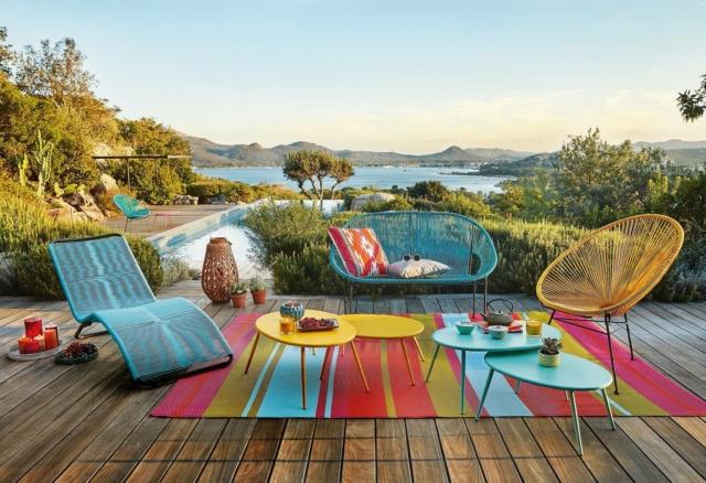 collezione copacabana maison du monde divanetto e chaise longue tessuto azzurro e poltrona gialla collezione copacabana maison du monde divanetto e chaise longue tessuto azzurro e poltrona gialla