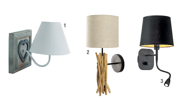 Le nostre scelte
1. È in stile shabby chic l’applique Lutèce di Leroy Merlin con base in legno e diffusore in tessuto color avorio. Costa 35 euro.
2. Ha il paralume in tela color lino alto 20 cm l’applique Fijord di Maisons du Monde con montatura in metallo e rivestimento realizzato con pezzi di legno rifiniti al naturale. Costa 49,99 euro.
3. L’applique Nordik AP2 di Ideal Lux ha la montatura in metallo verniciato nero opaco e il paralume in lamina di pvc dorato rivestito in tessuto nero. Alta 48 cm, funziona a led. Costa 95,20 euro. Le nostre scelte
1. È in stile shabby chic l’applique Lutèce di Leroy Merlin con base in legno e diffusore in tessuto color avorio. Costa 35 euro.
2. Ha il paralume in tela color lino alto 20 cm l’applique Fijord di Maisons du Monde con montatura in metallo e rivestimento realizzato con pezzi di legno rifiniti al naturale. Costa 49,99 euro.
3. L’applique Nordik AP2 di Ideal Lux ha la montatura in metallo verniciato nero opaco e il paralume in lamina di pvc dorato rivestito in tessuto nero. Alta 48 cm, funziona a led. Costa 95,20 euro.